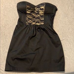 Strapless mini cocktail dress
